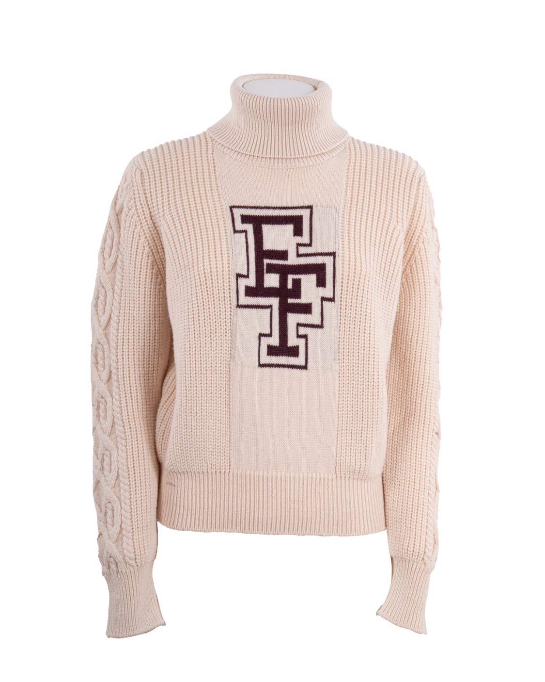 shop ELISABETTA FRANCHI  Maglia: Elisabetta Franchi dolcevita in lana tipo college.
Profili a coste.
Maniche lunghe con punto treccia sulle maniche e sul retro. Maxi lettere jacquard stile college.
Vestibilità regolare.
Composizione: 100% lana.
Made in Italy.. MK92M47E2-CM8 number 8507964